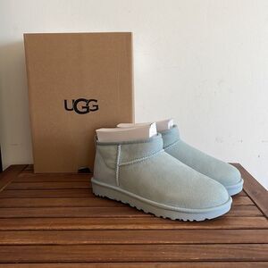 UGG Classic Ultra Mini Booties Seafoam USA Women Size 8/UK 6/EU 39